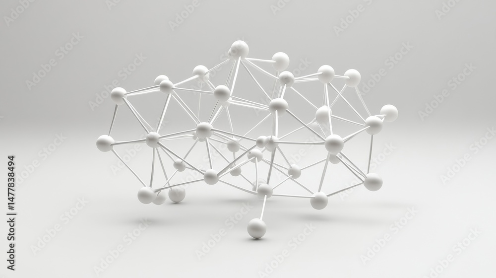 Poster a connected network, showing the nodes and links in a simple vector icon illustration