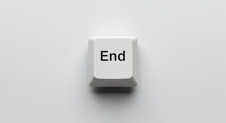 Close-up of a white computer keyboard 'End' key