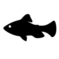 sablefish black cod vector silhouette icon - ideal for fishing logos, seafood icons, and aquatic-themed graphics.