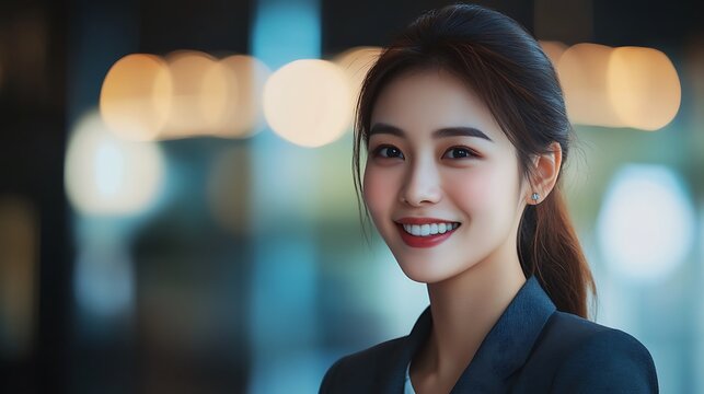 An Asian businesswoman is praised by her boss for her exceptional performance and outstanding contributions in the workplace.