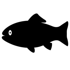salmon vector silhouette icon - ideal for fishing logos, seafood icons, and aquatic-themed graphics.