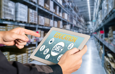 E-learning website with sofware for student to study online on the internet network snugly