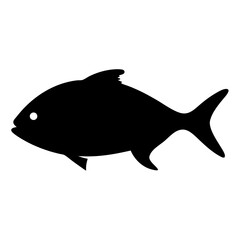scup porgy vector silhouette icon - ideal for fishing logos, seafood icons, and aquatic-themed graphics.