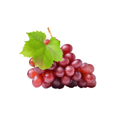 Fototapeta premium Vibrant Bunch Of Red Grapes With Single isolated on a transparent background