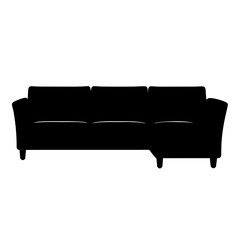 sectional sofa vector silhouette icon - perfect for furniture icons, decals, or SVG crafts.
