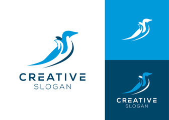 Obraz premium Abstract penguin with modern style and simple logo design
