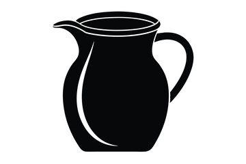 Stylish Black Pitcher Illustration Minimalist Graphic Vector Design Element for Kitchenware Concepts