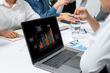 Business data dashboard provide business intelligence analytic for marketing strategy planning...