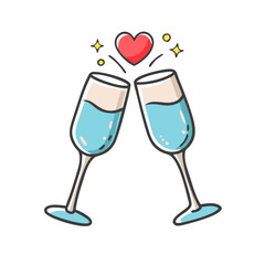 toasting glasses icon, toasting glasses vector illustration-simple illustration of toasting glasses, perfect for toasting glasses logos and icons