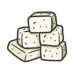 tofu cubes icon, tofu cubes vector illustration-simple illustration of tofu cubes, perfect for tofu cubes logos and icons