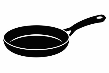 frypan sihouette black vector