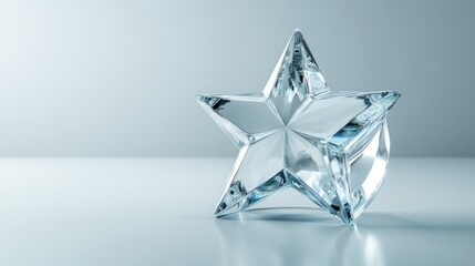 Clear star-shaped crystal