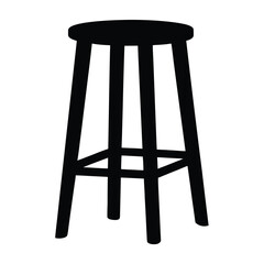 stool vector silhouette icon - perfect for furniture icons, decals, or eps crafts.