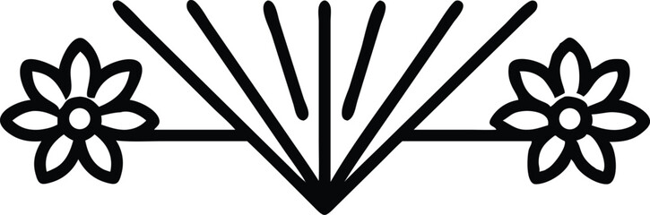 Obraz premium Vector design of a set of black and white flowers, a timeless symbol