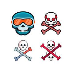 Vintage human skull ,skull and crossbones, Skull in the smoking 