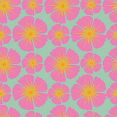 Beautiful seamless floral pattern . Flower vector illustration. Field of flowers
