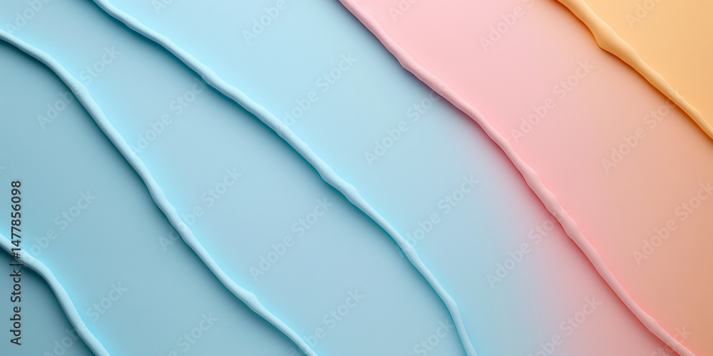 Aufkleber abstract composition of gradient colors with wavy lines creates a modern and minimalist artistic aes
