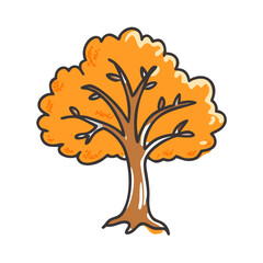 tree with orange leaves icon, tree with orange leaves vector illustration-simple illustration of tree with orange leaves, perfect for tree with orange leaves logos and icons