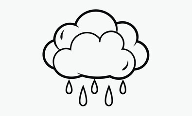rain cloud icon, weather storm vector, precipitation silhouette clipart