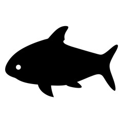 tarpon vector silhouette icon - ideal for fishing logos, seafood icons, and aquatic-themed graphics.
