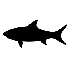 tarpon vector silhouette icon - ideal for fishing logos, seafood icons, and aquatic-themed graphics.