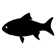 tarpon vector silhouette icon - ideal for fishing logos, seafood icons, and aquatic-themed graphics.