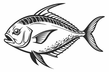 cichlid sihouette black vector