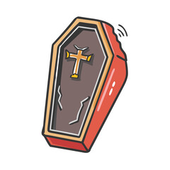 vampire coffin icon, vampire coffin vector illustration-simple illustration of vampire coffin, perfect for vampire coffin logos and icons