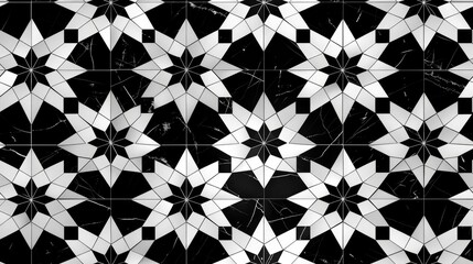 black and white tessellated arabesc pattern