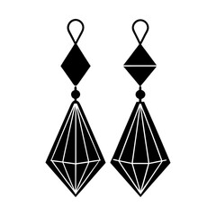 Asymmetric Earrings silhouette vector