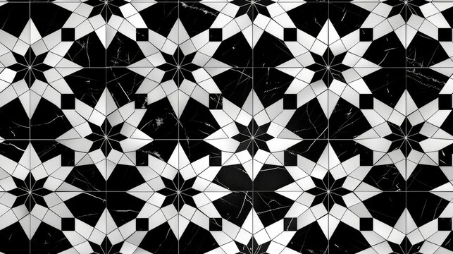 black and white tessellated arabesc pattern