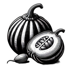 a Pumpkin and Melon