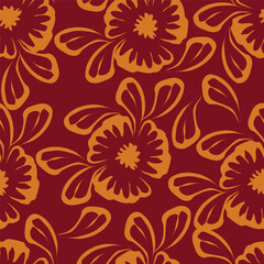 Elegant trendy vector ditsy floral seamless pattern design of beautiful abstract flowers and leaves. Foliage repeat texture background. Suitable for wallpaper, surface printing and textile