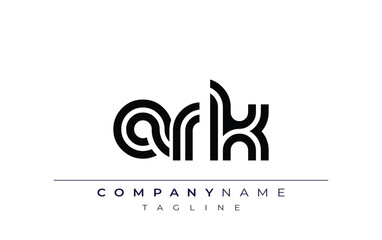 Obraz premium ARK Creative Unique Modern Letter Logo Design. Stylized logo featuring a unique letter design, presenting abstract minimalist aesthetics and modern appeal.