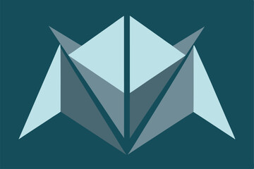 Paper origami boat ship is a simple vector design concept, an illustration of a travel symbol on water