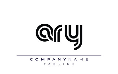 ARY Creative Unique Modern Letter Logo Design. Stylized logo featuring a unique letter design, presenting abstract minimalist aesthetics and modern appeal.
