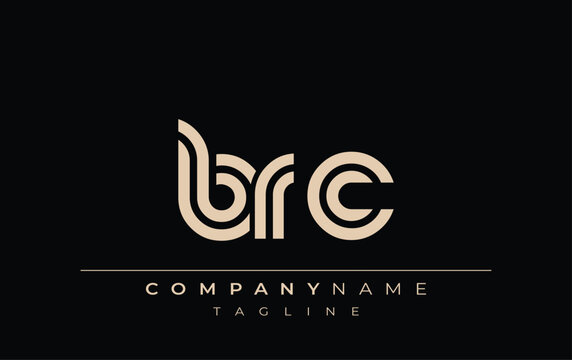 BRC Creative Unique Modern Letter Logo Design. Stylized logo featuring a unique letter design, presenting abstract minimalist aesthetics and modern appeal.