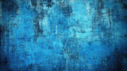 Obraz premium Grunge Blue Textured Background with Distressed Surface and Vintage Aesthetic. Abstract Rough Pattern for Artistic Design, Poster, Wallpaper, or Digital Presentation in Bold Moody Tones