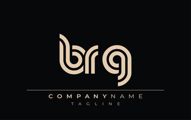 BRG Creative Unique Modern Letter Logo Design. Stylized logo featuring a unique letter design, presenting abstract minimalist aesthetics and modern appeal.