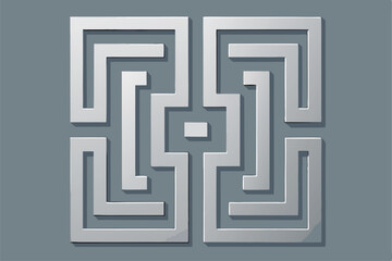 Abstract maze labyrinth pattern illustrates a geometric puzzle design concept