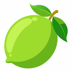 Vector illustration of a green lemon 