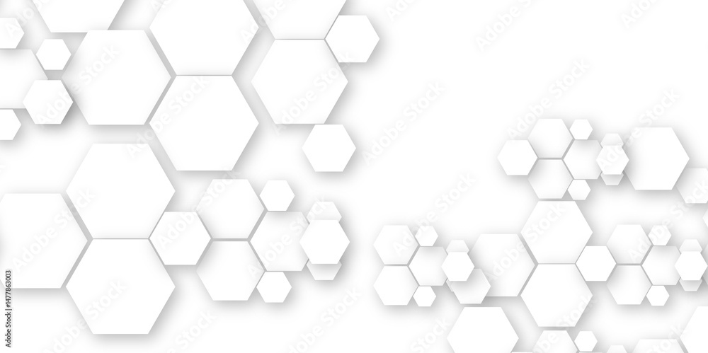 Aufkleber geometric technology white hexagon background. abstract vector illustration science technology and m