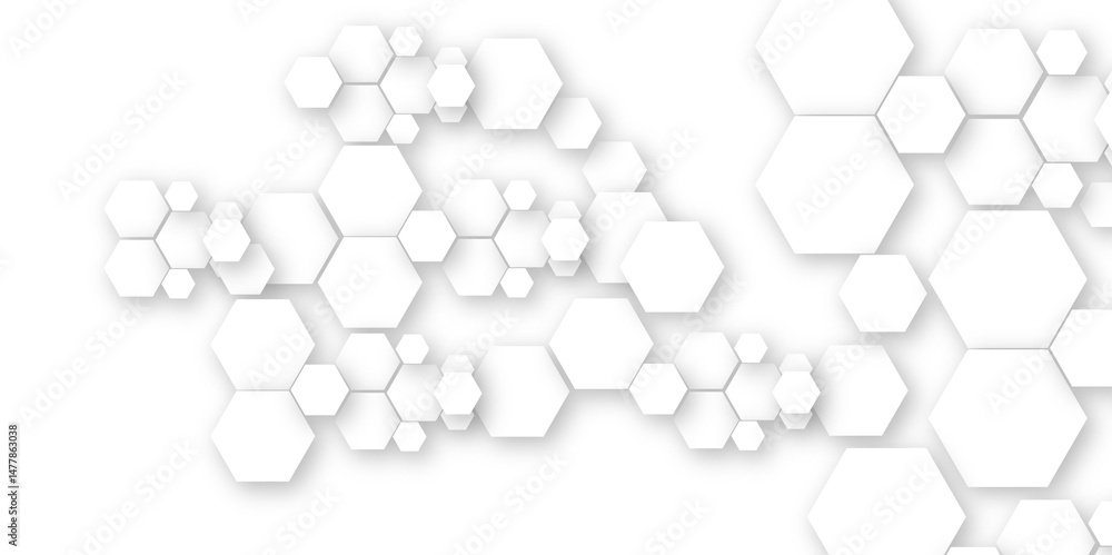 Aufkleber geometric technology white hexagon background. abstract vector illustration science technology and m