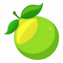 Vector illustration of a green lemon 