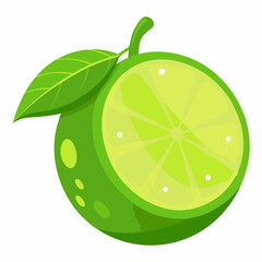 Vector illustration of a green lemon 
