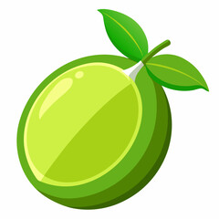 Vector illustration of a green lemon 
