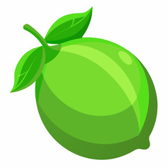 Vector illustration of a green lemon 