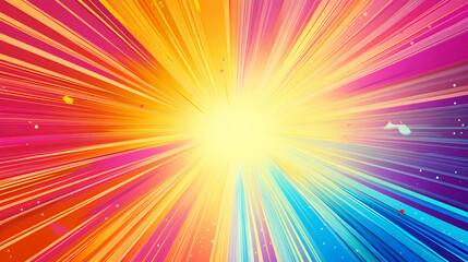 Obraz premium Vibrant Color Explosion with Radiant Light Beams and Dynamic Design