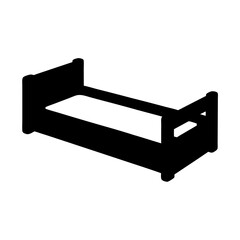 trundle bed vector silhouette icon - perfect for furniture icons, decals, or SVG crafts.