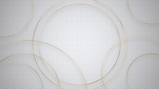 Golden Circles on White Background Animation